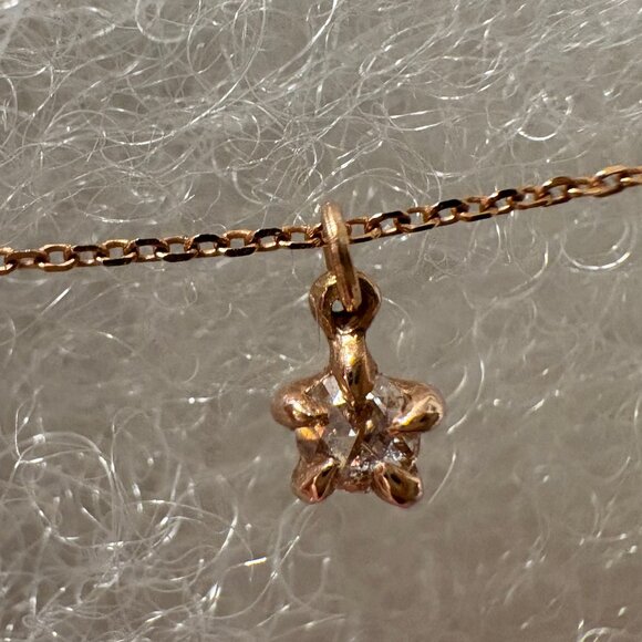 Laurie Fleming Rose Cut Diamond Moondew Necklace 14k Rose Gold - Picture 13 of 15